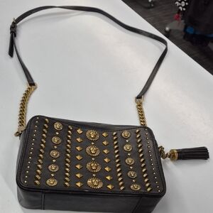 Michael Kors Black and Gold Studded Crossbody Bag